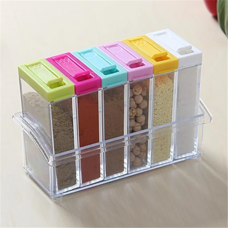 Kitchen Gadgets Storage - Scatola per condimenti trasparente a sei