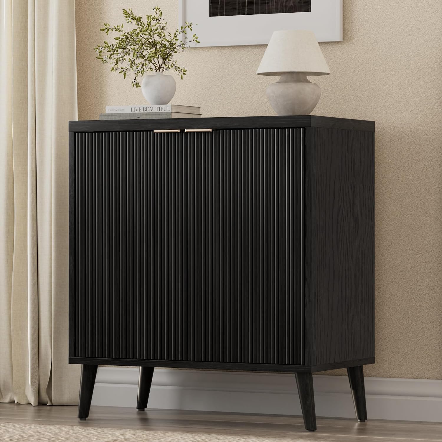 Kitchen Gadgets Storage - Credenza Scanalata con Vano Portaoggetti, Mobile