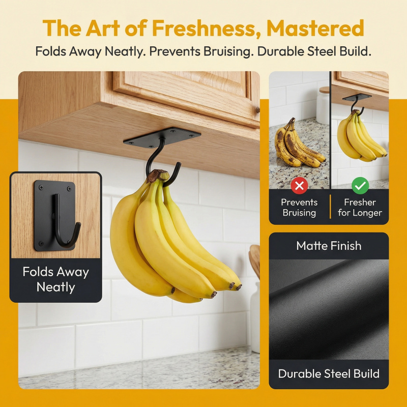 Gancio a banana autoadesivo in - Kitchen Gadgets Storage recensione e prezzo